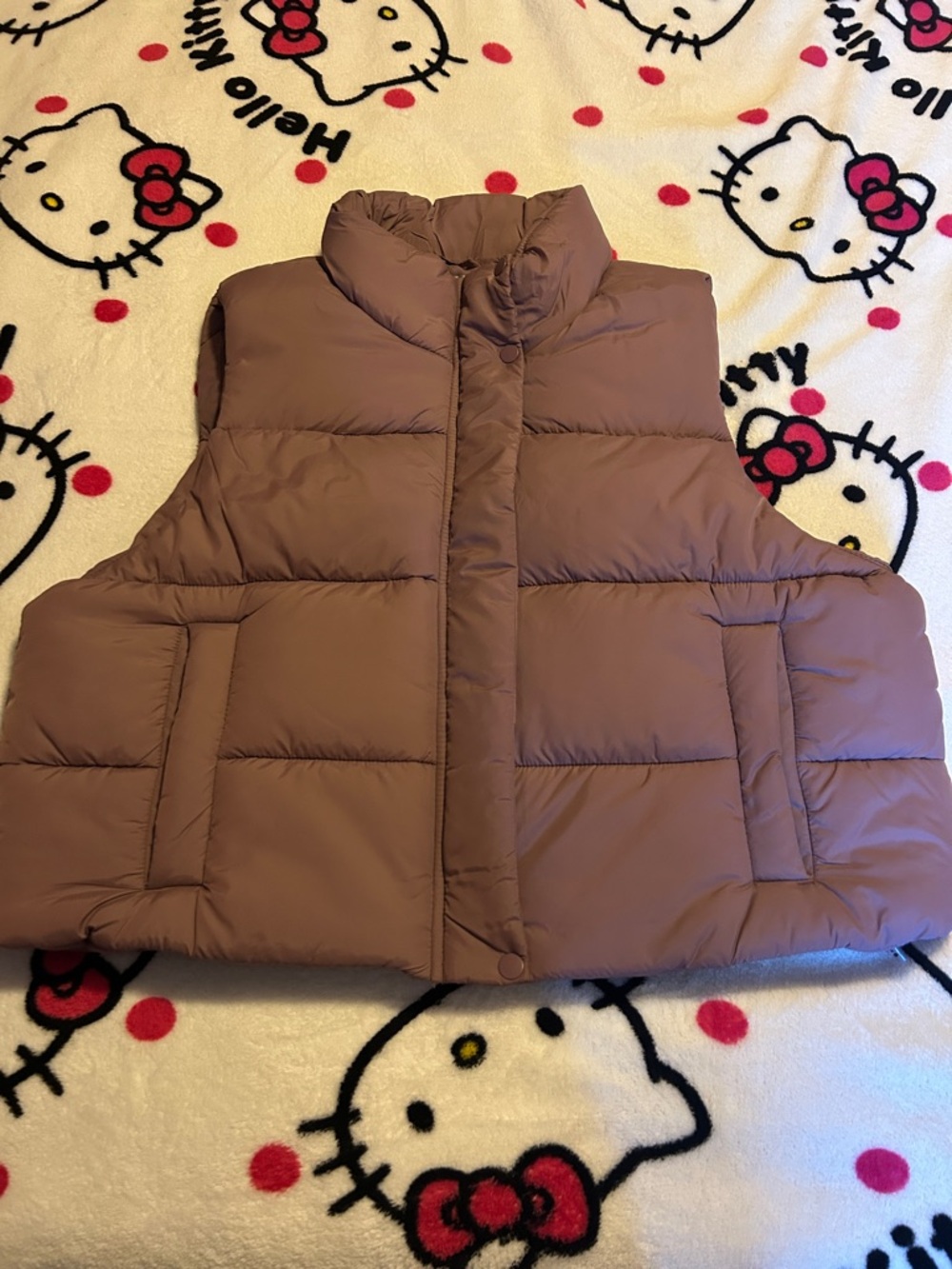 🤍Sleeveless Puffer Vest in Mauve - Women's Cropped Quilted Vest
